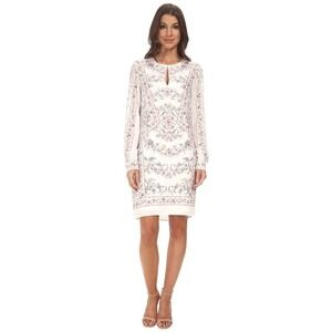 BCBG Max Azria Freya Dress, Floral Print, Long Sleeve, Pastel Colors, Size‎ S